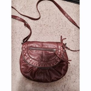 Candies Brown Leather Crossbody Purse