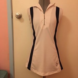 Navy blue and white polo