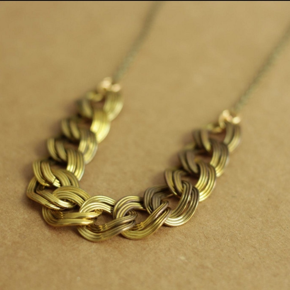 Brass chain statement necklace