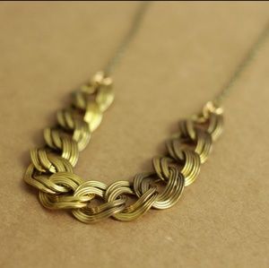 Brass chain statement necklace
