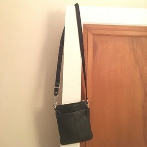 Black leather coach purse