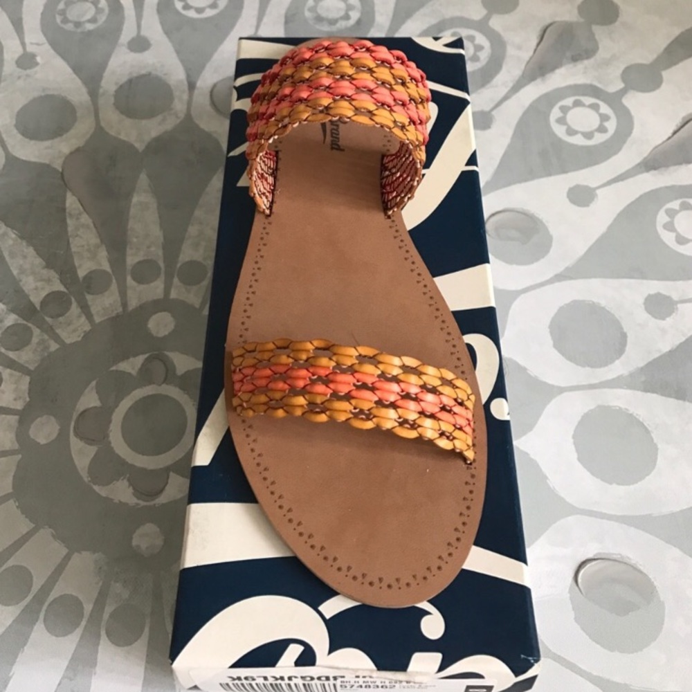 {Lucky Brand} Alddon Pink/Orange Slide Sandal - Picture 4 of 7