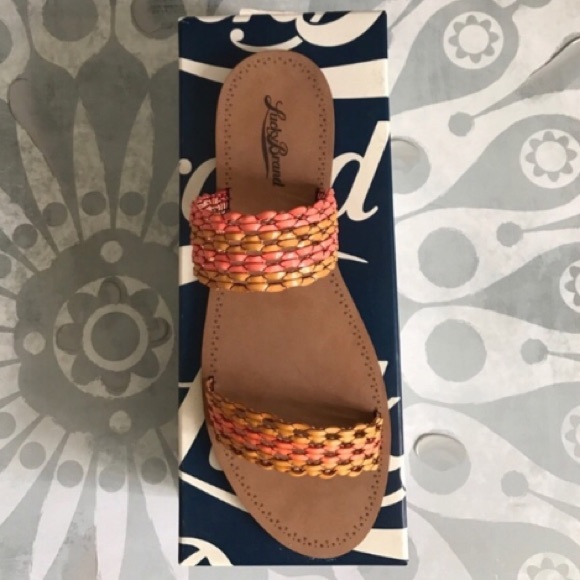 {Lucky Brand} Alddon Pink/Orange Slide Sandal - Picture 2 of 7