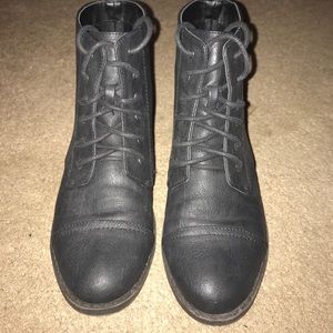 Black ankle combat boots