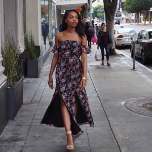 Floral Strapless Maxi Dress