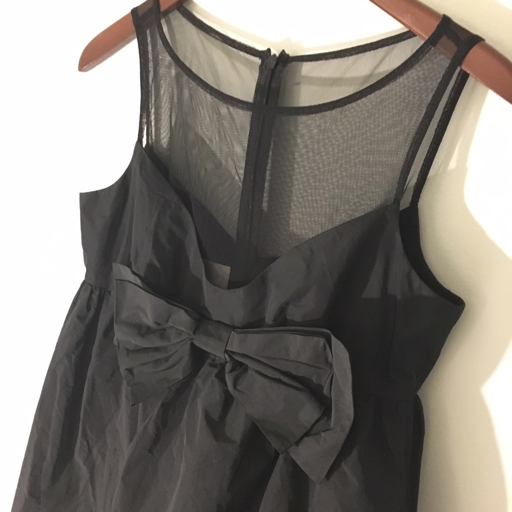 DONNA MORGAN Illusion Neckline Bubble Dress Black