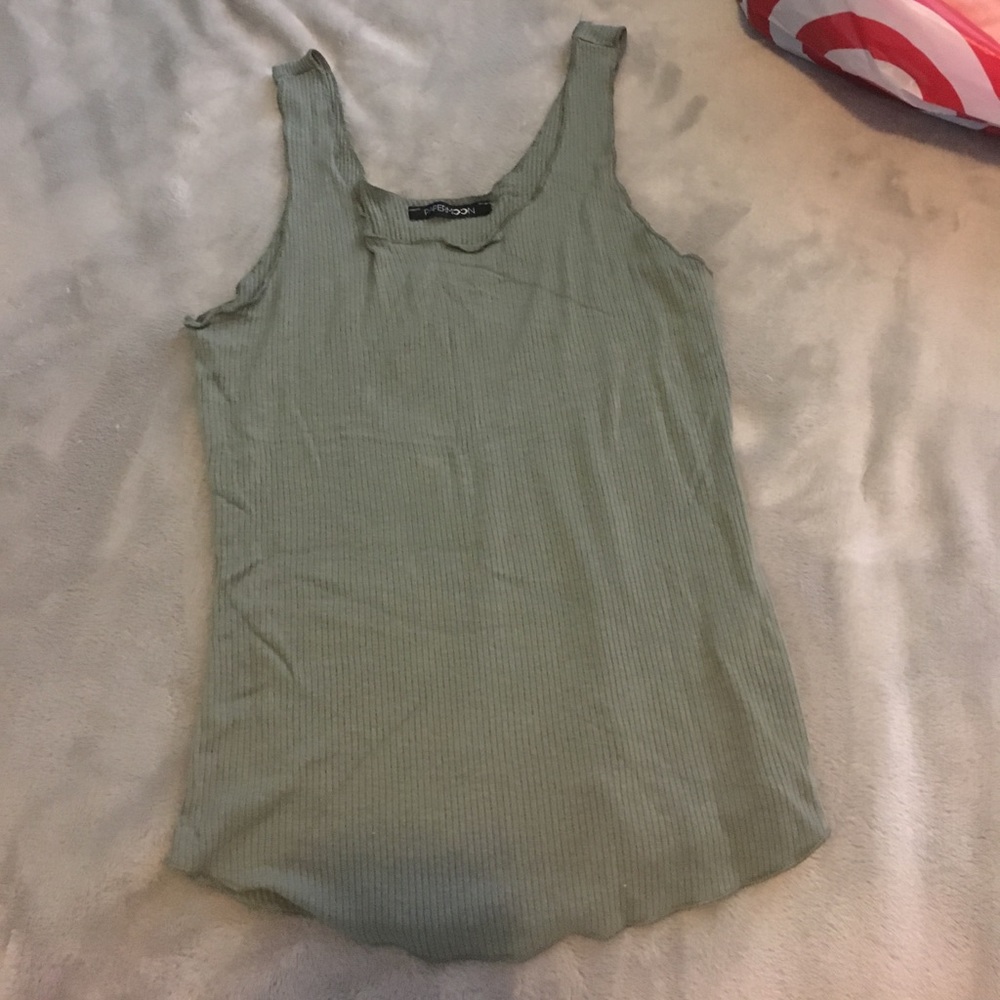 Army green sleeveless tank