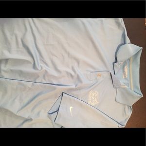 Carolina Blue Nike Golf polo with Chariot Run logo