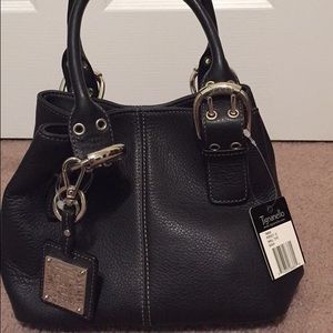 Black tignanello leather small tote