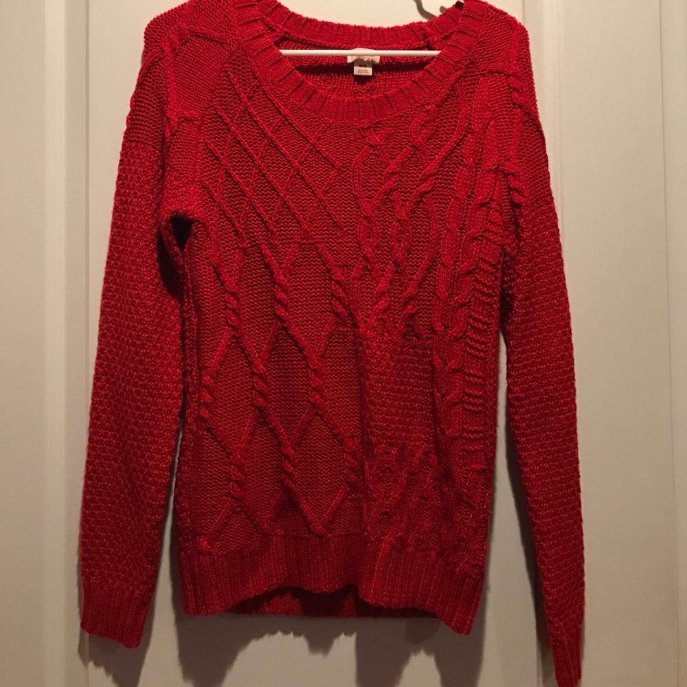 Red knit sweater