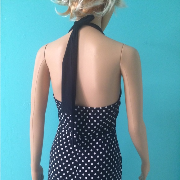 Blue and White Polka dot Maxi Dress. - Picture 3 of 3