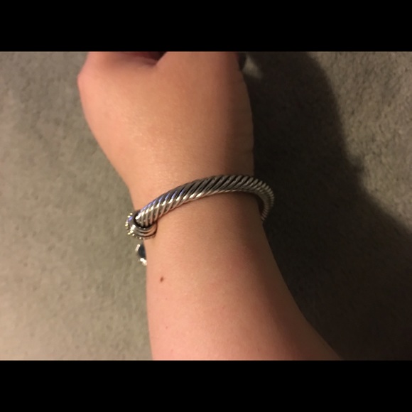 πHPπ Created Fine Blue Topaz Bangle Bracelet. - Picture 6 of 7