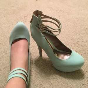 Light Teal platform heels