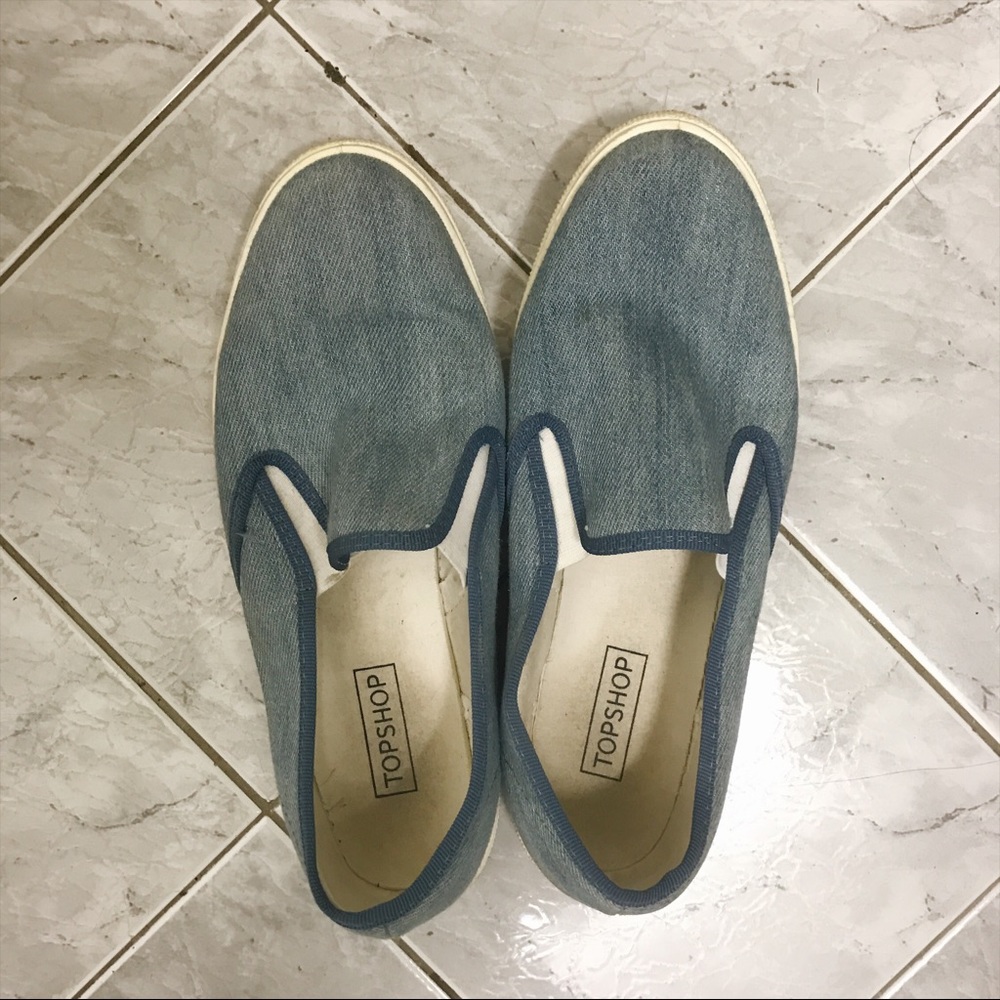 Topshop denim slip ons