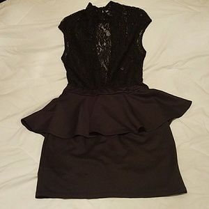 Black lace top dress