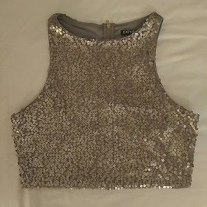 Sequin crop top