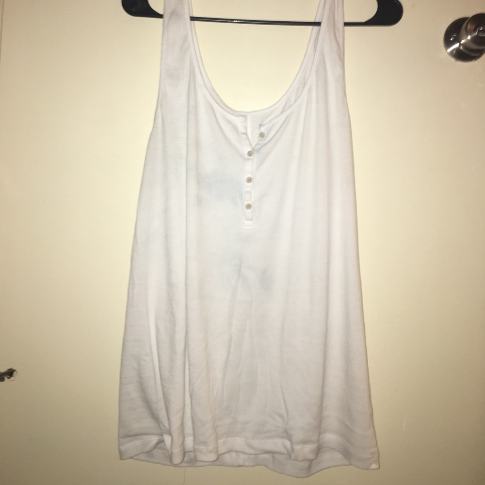 White Henley tank.