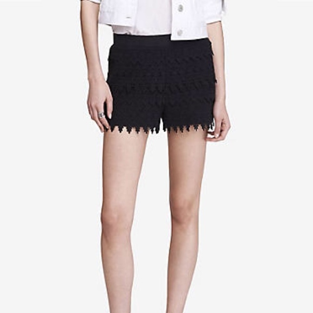 Express Black crochet Shorts