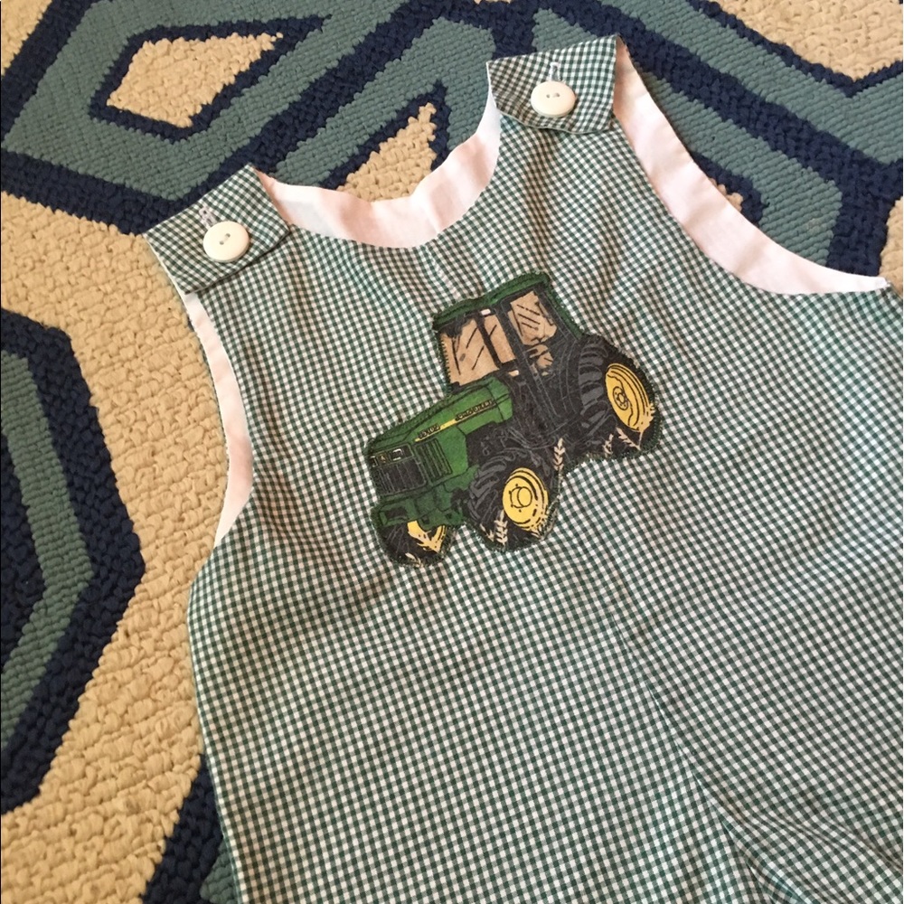 💙 Handmade John Deere tractor farmer onesie - Picture 1 of 4