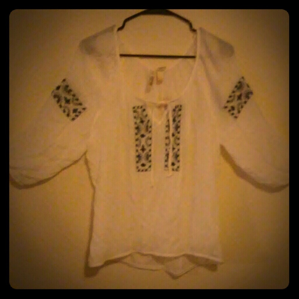 White and Blue Summer Top