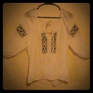 White and Blue Summer Top