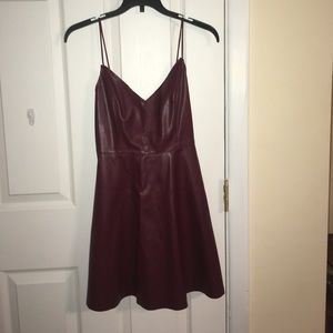 Forever 21 Dark red/maroon leather dress