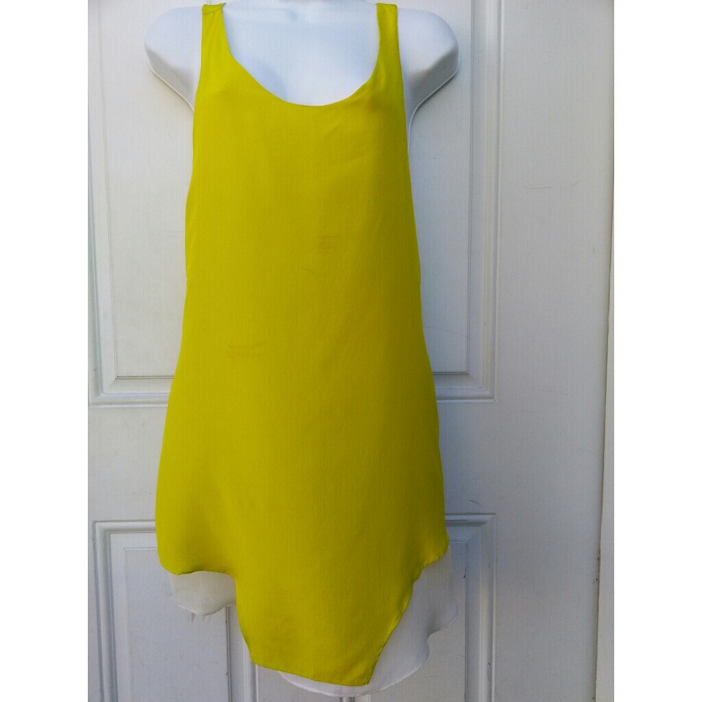 LNA Bright Yellow Silk Double Layer Tank Top