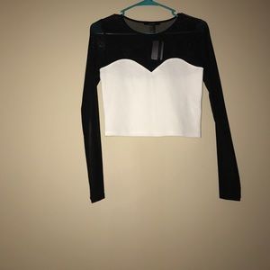 long sleeve mesh top