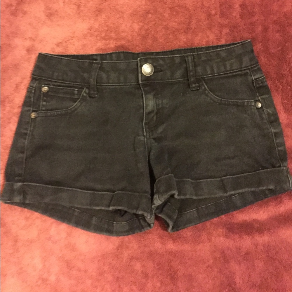 Black jean shorts