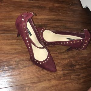 Suede heels w/ spikes