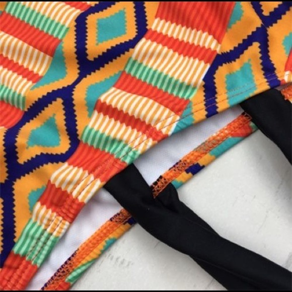 Aztec Print High Waist 2pc Bikini Set - Picture 4 of 6