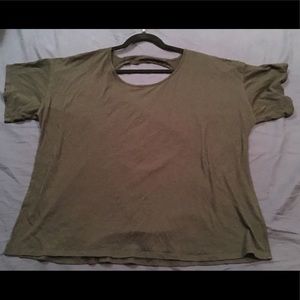 Black backless short sleeve top