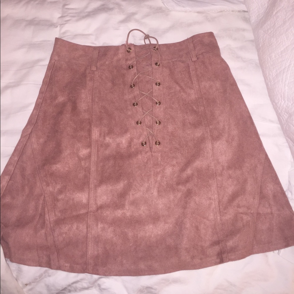 Never worn suede lace up skirt