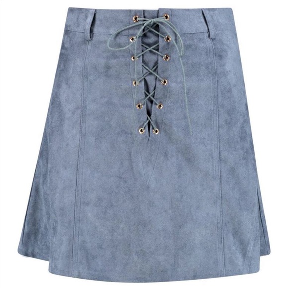 Never worn suede lace up skirt - Picture 4 of 4