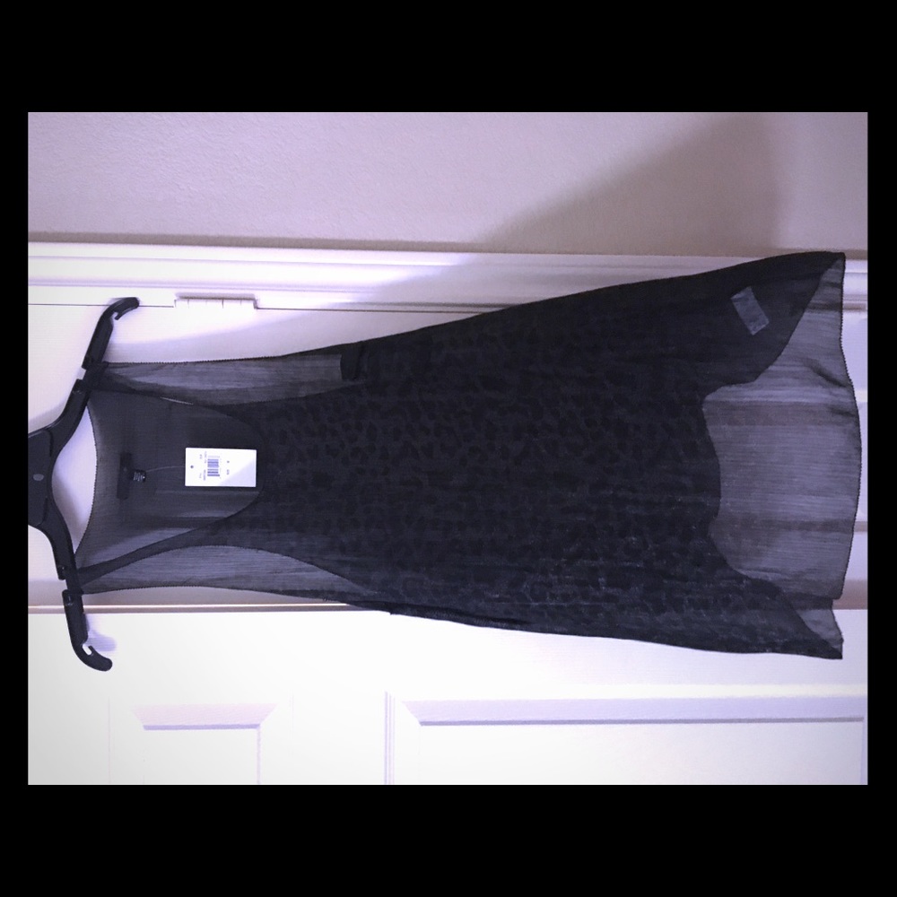 Sheer black leopard print tunic