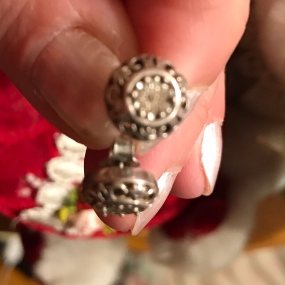 Silver & diamond earrings