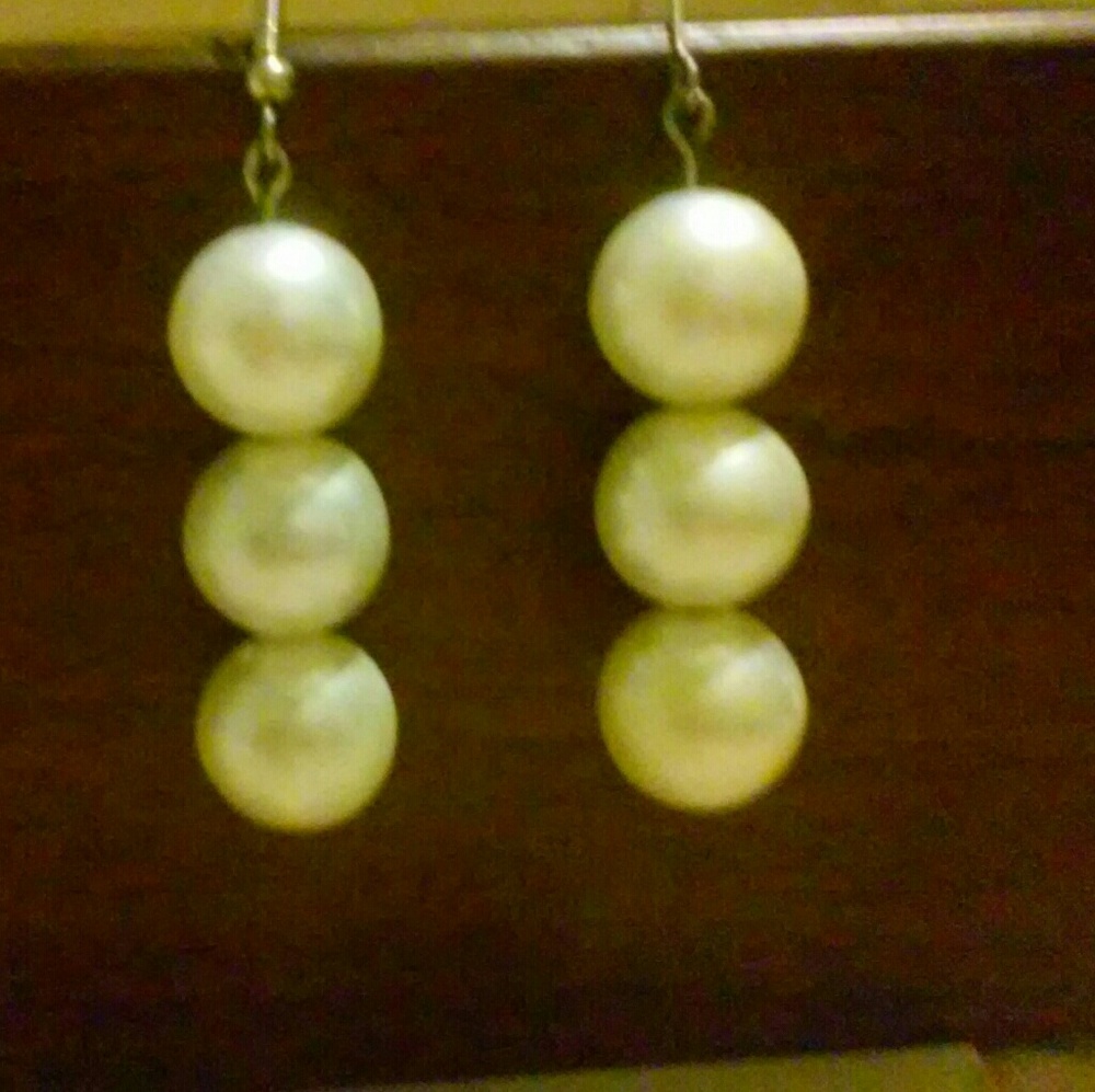Long Large Pearl Earrings