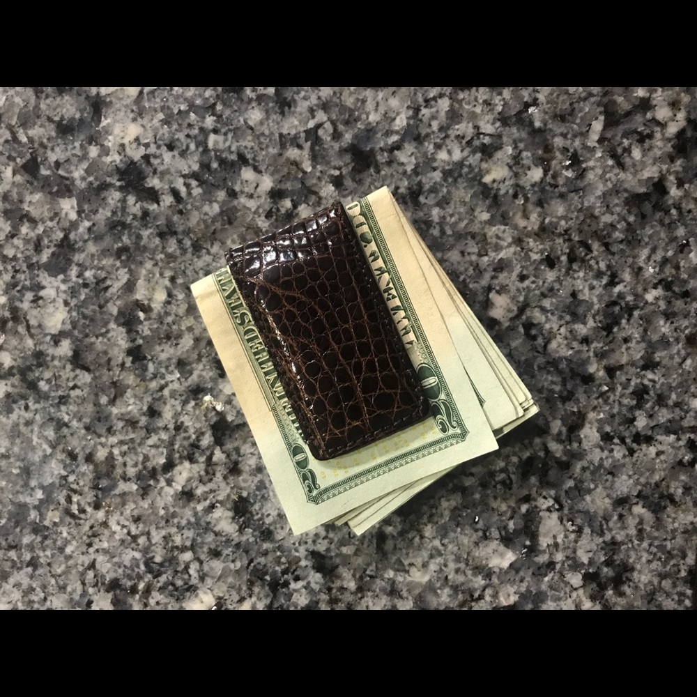 Genuine alligator money clip