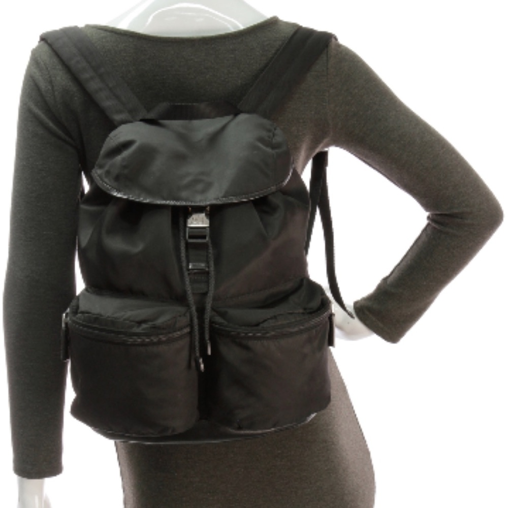 Prada Black Tessuto Nylon & Saffiano Leather Bkpk