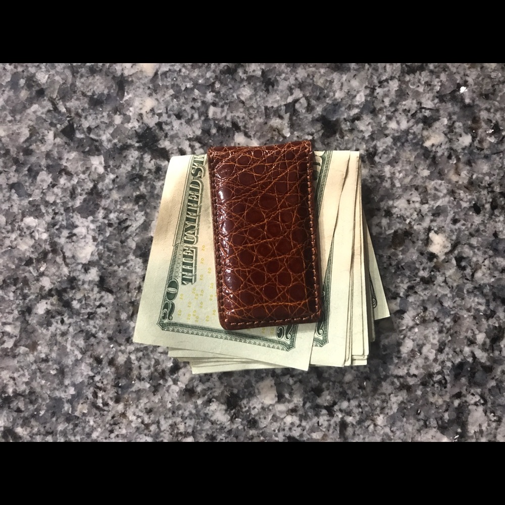 Genuine alligator money clip