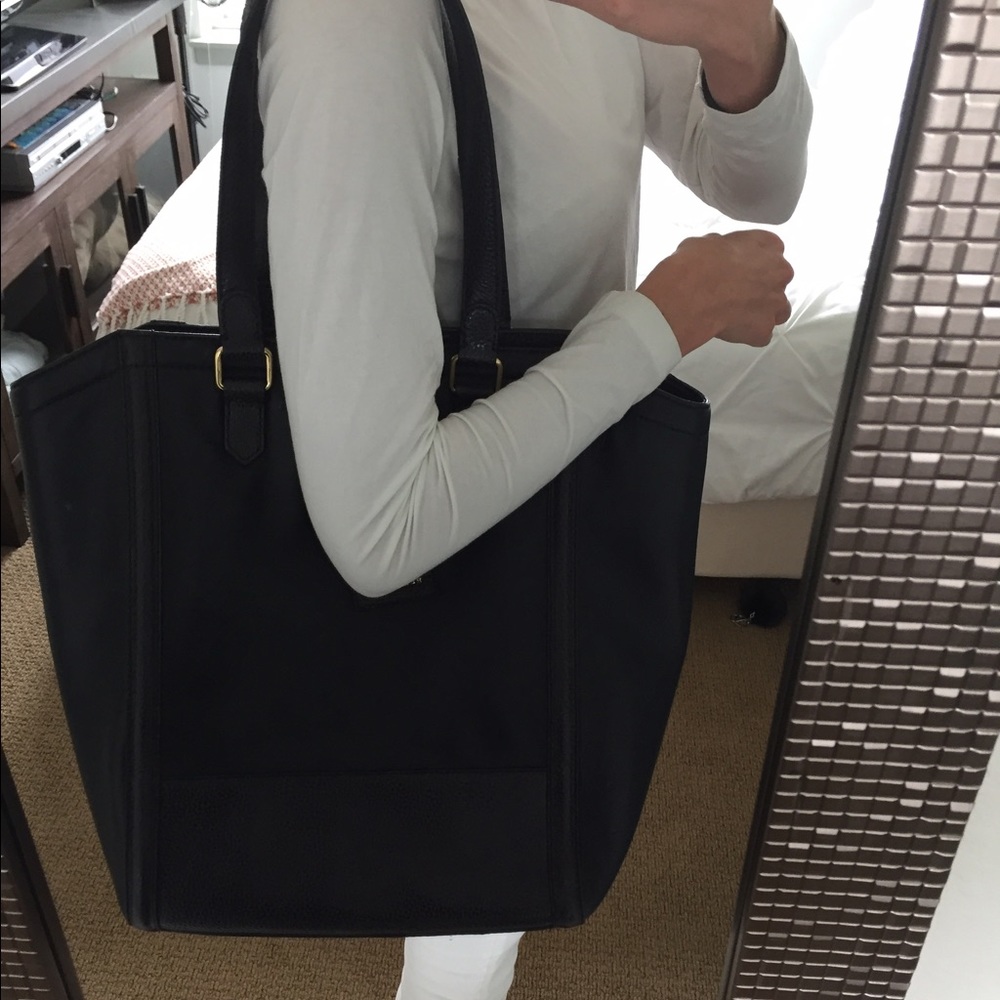 Reiss London Black Leather Tote