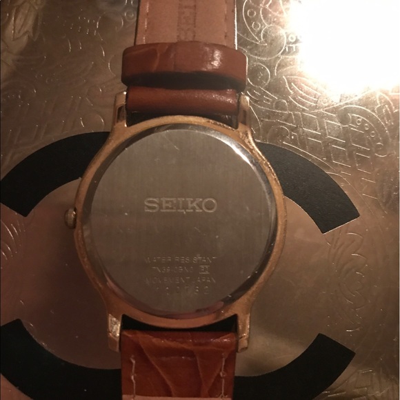 Seiko brown leather watch. main image 6
