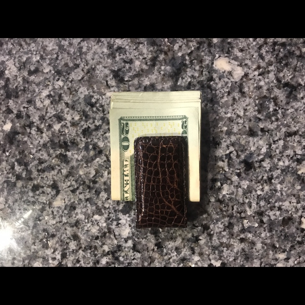 Genuine alligator money clip