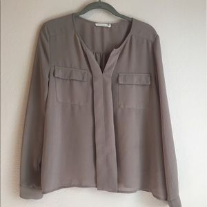 Taupe Long Sleeve Blouse