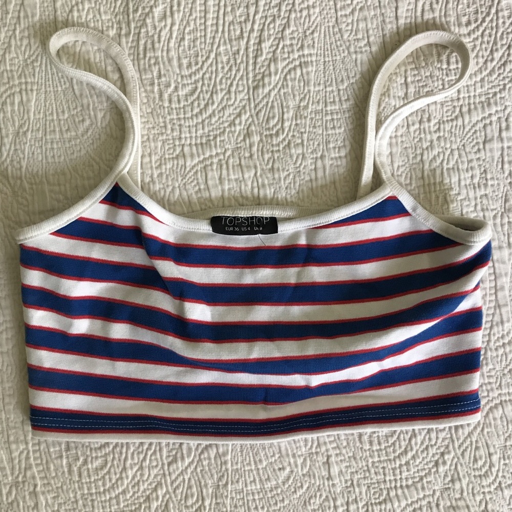 Topshop striped cropped tank