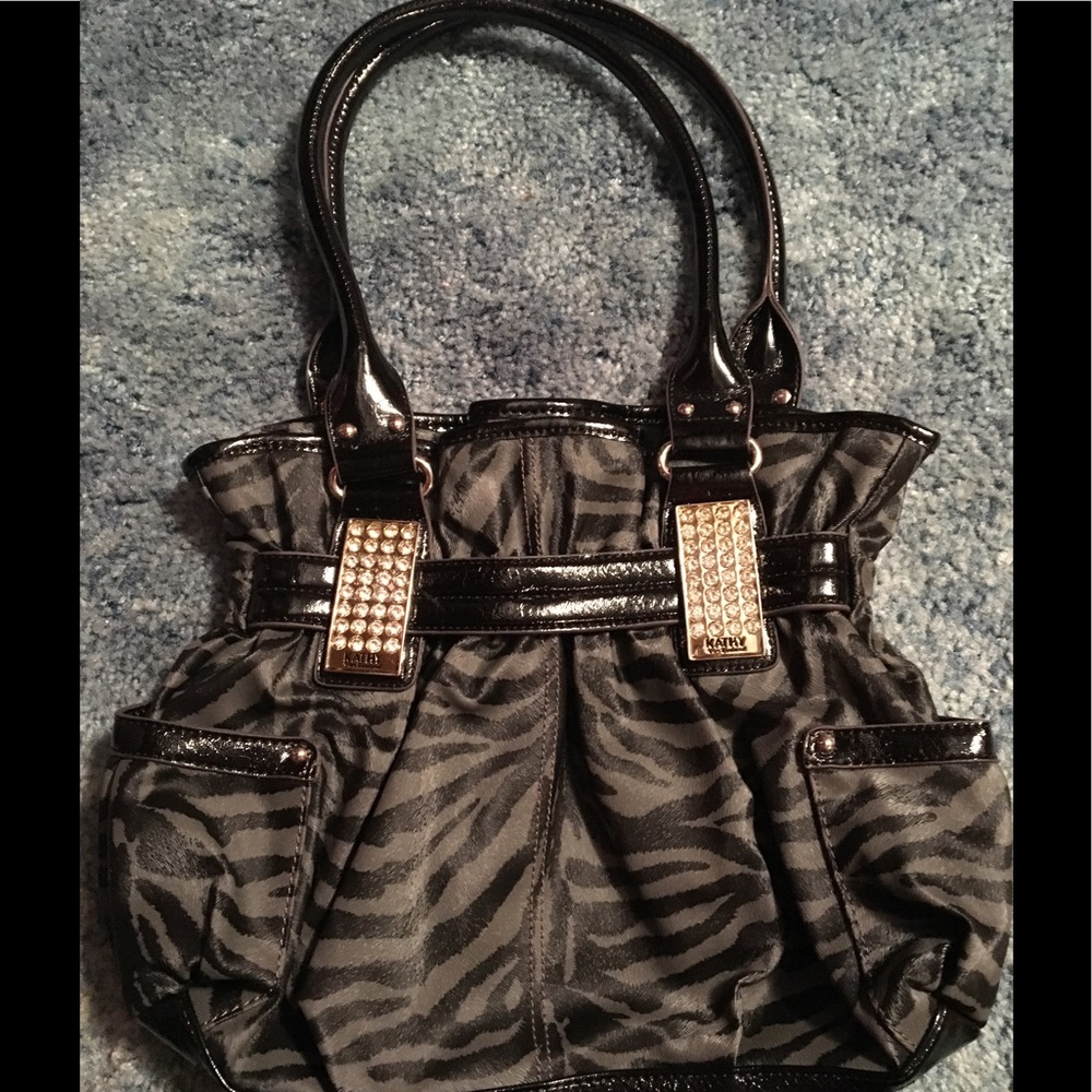 Zebra Stripped Kathy van Zeeland Purse