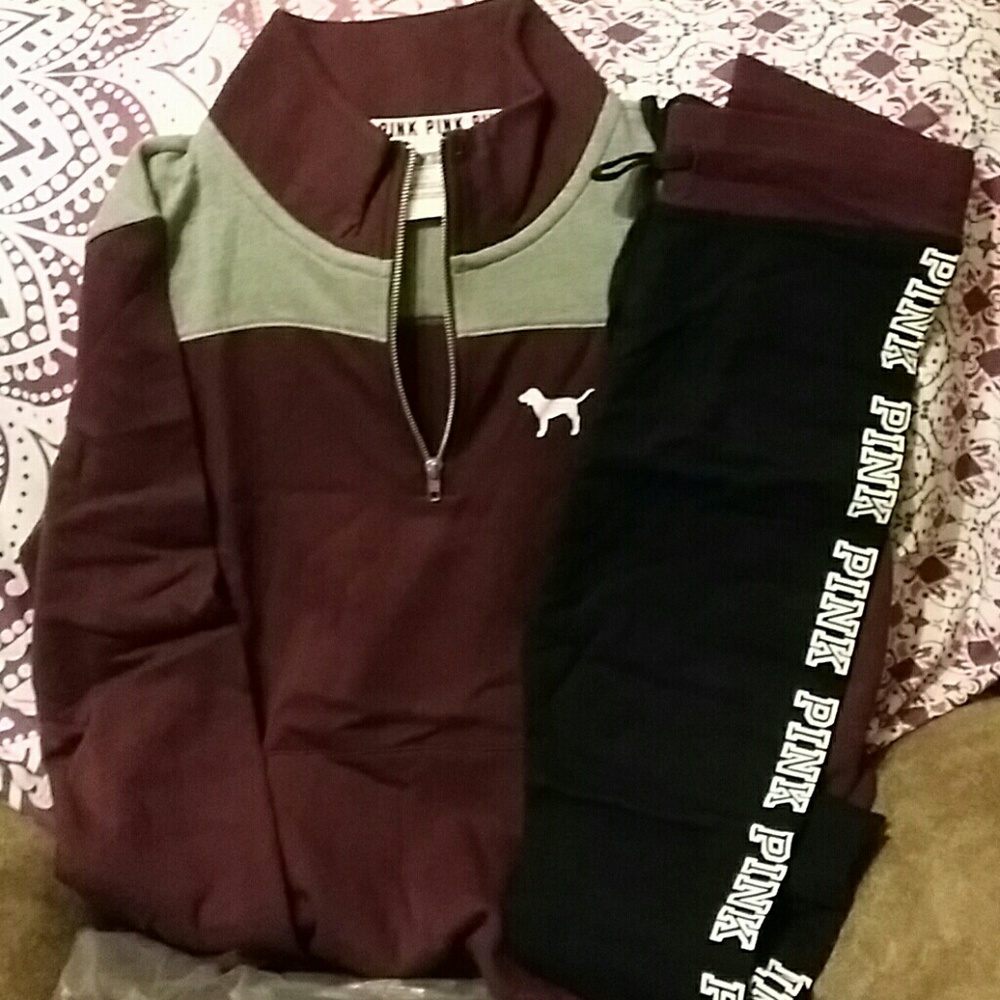 PINK SWEATSHIRT AND LEGGINGS