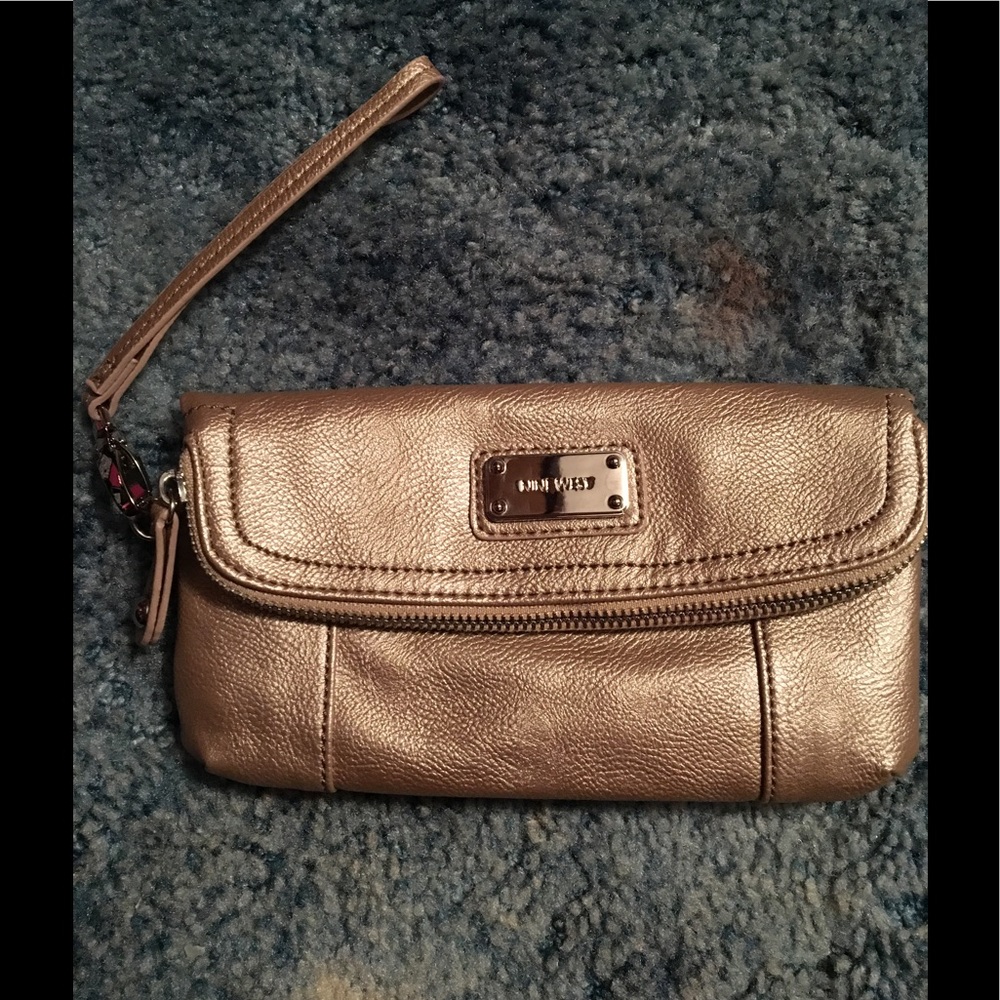 Gold Nine West Clutch