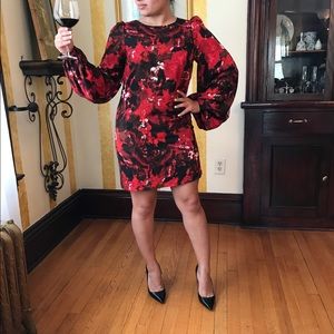 Vivienne Tam red and black floral dress size 4