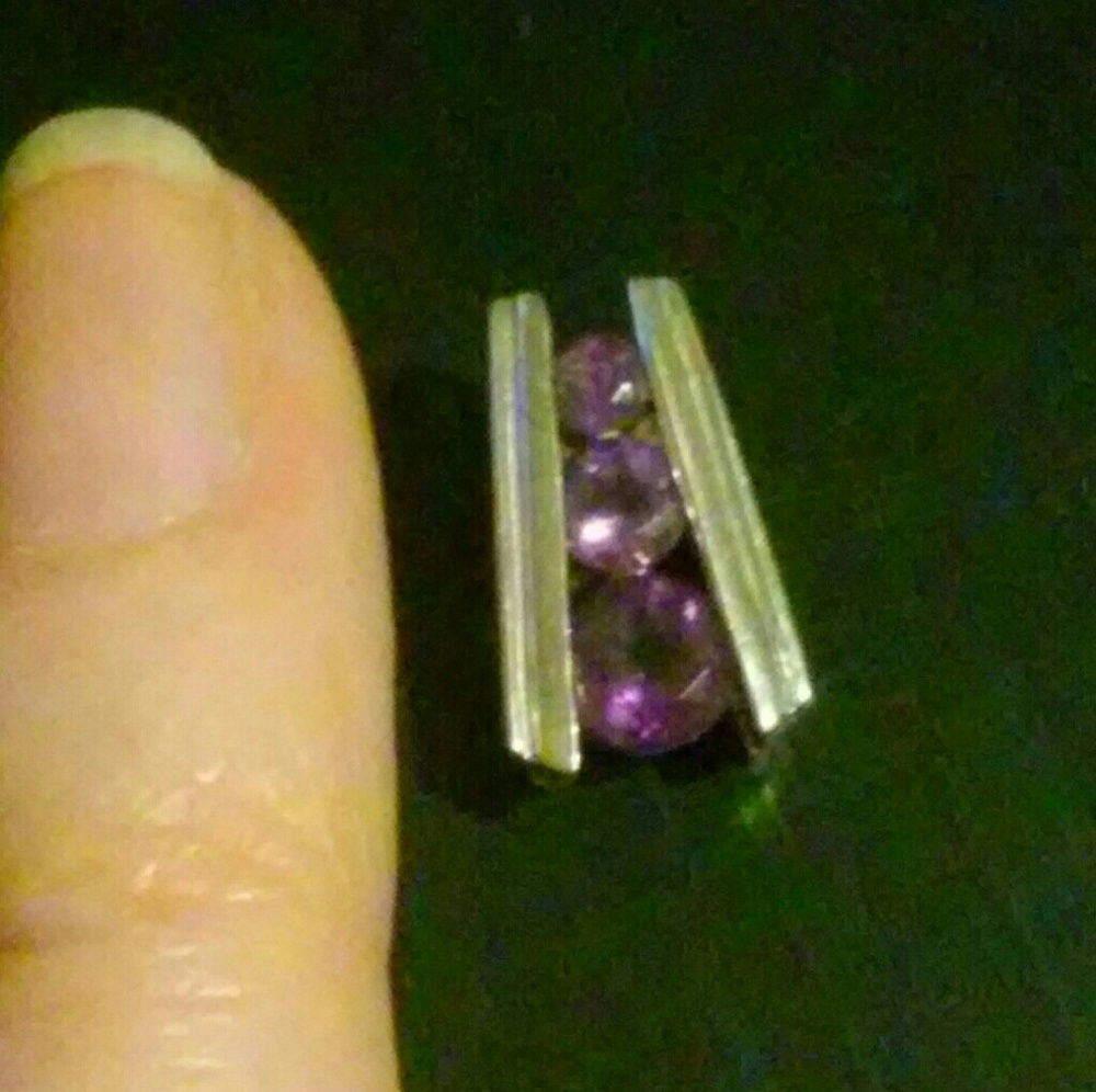 Purple and Sterling Silver Pendant